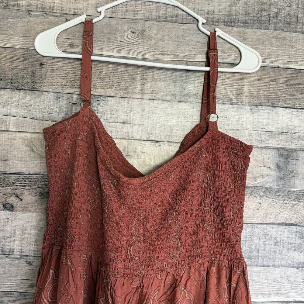 Wrangler Retro Women's Paisley Smocked Maxi Dress Sleeveless Square Neck Size XL - Picture 8 of 11